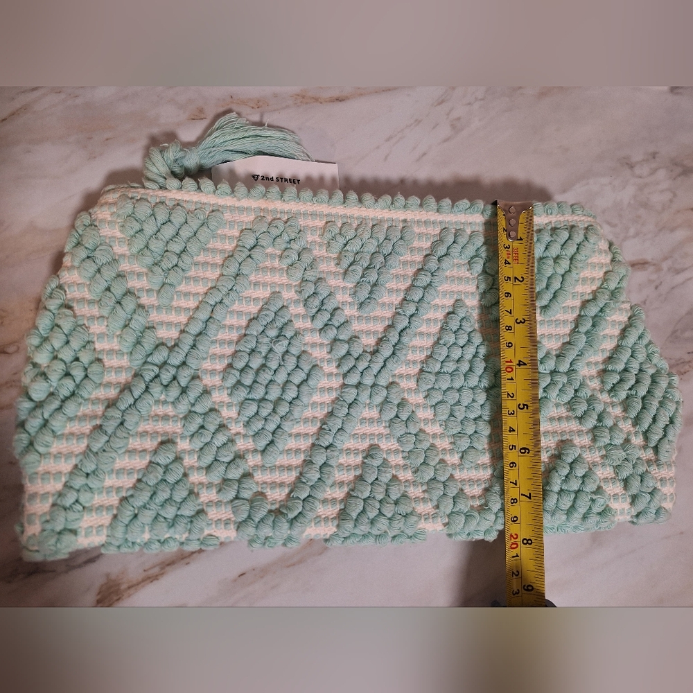 Antonello Tedde Piatta Rombi Mint Green Clutch – Handmade in Italy - Picture 8 of 10